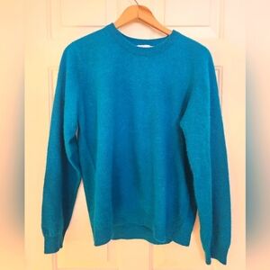 Vintage outlander  lambswool angora teal sweater size large winter cozy